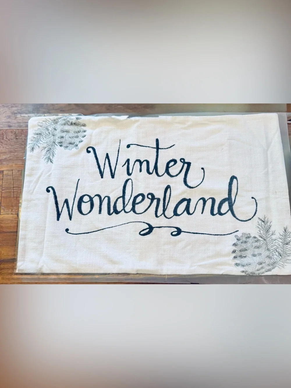 Pottery Barn Winter Wonderland Pillow Cover - White and Gray